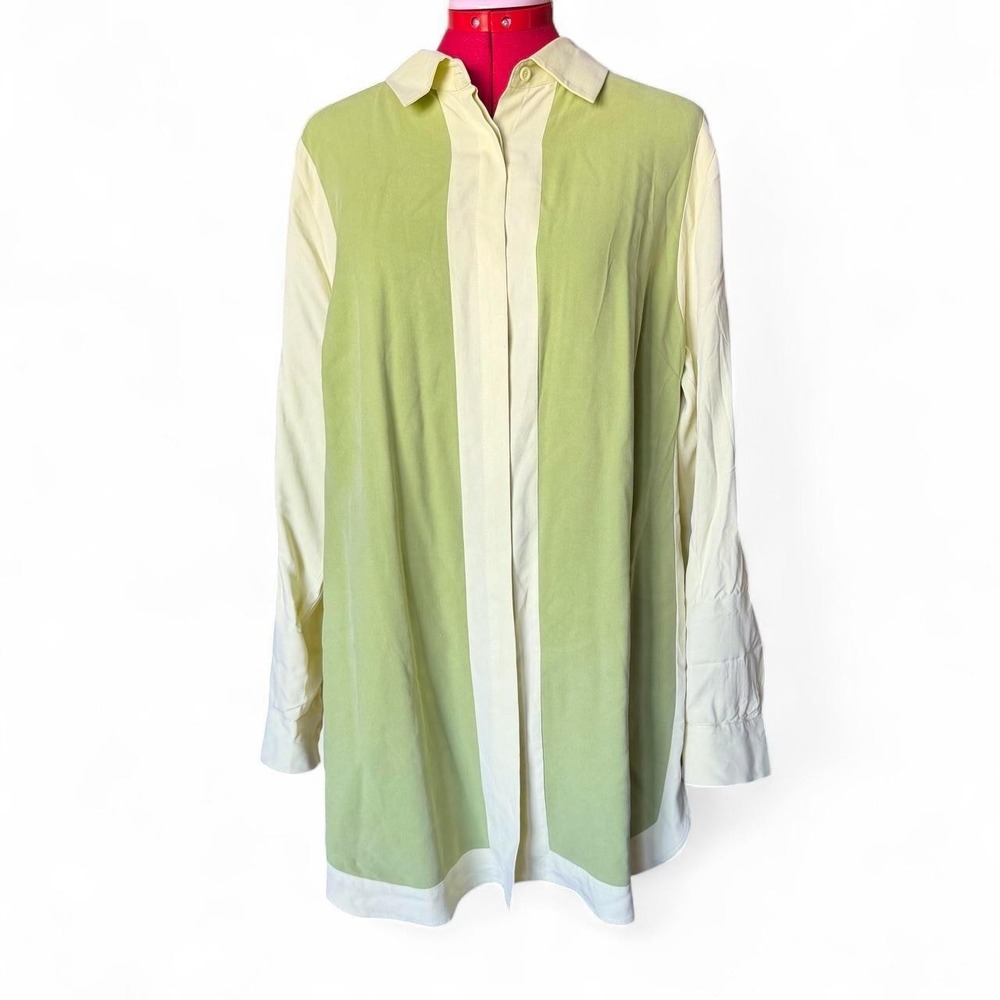 Soft Surroundings 100% Silk Button Down Shirt Size Large
